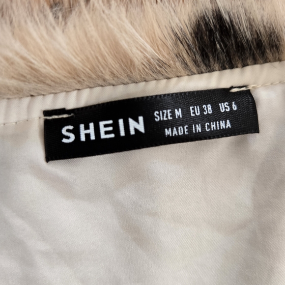 SHEIN Animal Print Faux Fur Coat - Picture 3 of 4